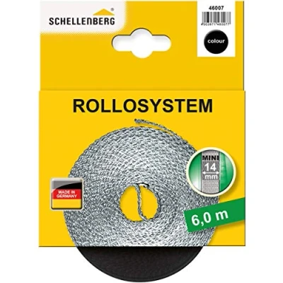 Image de Schellenberg 46007 Sangle pour volet roulant, 14 mm, 6 m, Noir