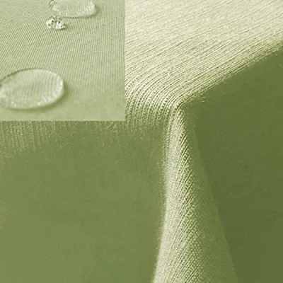 Image de JEMIDI Nappe de Table rectangulaire 130 x 260 cm en Polyester Protection Lavable pour Cuisine Jardin Restaurant Aspect Lin Vert Clair