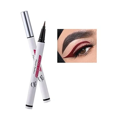 Image de Matte Liquid Eyeliner,Eyeliner Coloré,Eyeliner Waterproof,Eyeliner eyes Precision,Pointe feutre ultra précise,Eyeliner Pencil Stylo Liquide Eyeliner Precision Séchage Rapide,Flash (Rouge)