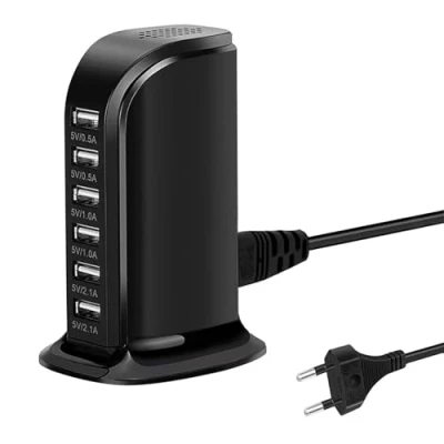 Image de Chargeur USB Multiple, 30W Multi Port Charging Station 6 Power Charger Hub Compatible avec iPhone 12/13/14/15/16/Samsung S21/S22/S23/S24/tablette, etc.