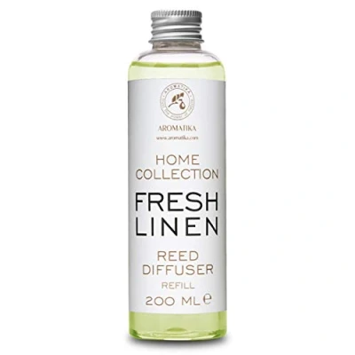 Image de Recharge de Diffuseur Parfumé Linge Frais 200ml Parfum Maison Fresh Linen Reed Diffuser Refill Assainisseur d&#039;air Longue Durée Bonne Odeur