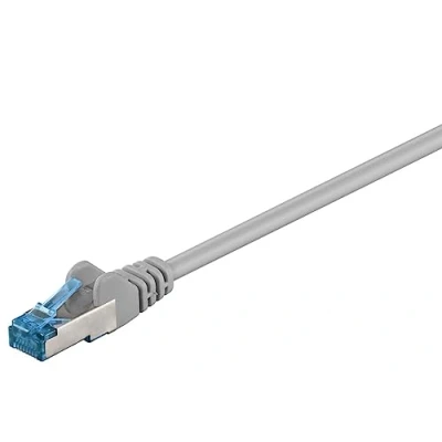 Image de goobay 92639 câble patch Ethernet CAT 6a double blindage S FTP jusqu&#039;à 10 000 Mbits, 500 MHz, en cuivre sans halogène, connecteurs RJ 45, contacts plaqués or, 20 m, gris