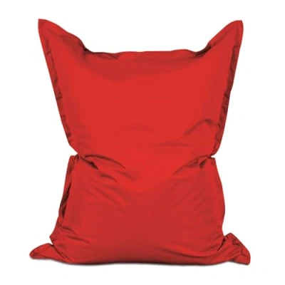 Image de Lumaland Pouf géant de Luxe intérieur et extérieur XXL avec Housse Lavable 140cm x 180cm Grand Coussin d&#039;assise Sac Rechargeable incluant 380 litres Billes EPS [Rouge]