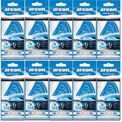Image de AREON Mon Désodorisant Voiture Neuve Odeur Neuf Senteur Rétroviseur Pendu Bleu Maison (New Car Lot de 10)