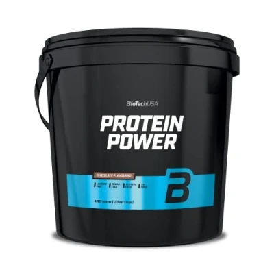 Image de BioTechUSA Protein Power hyperprotéiné, sans sucre, lactose, gluten avec créatine ajoutée, 4 kg, Chocolat