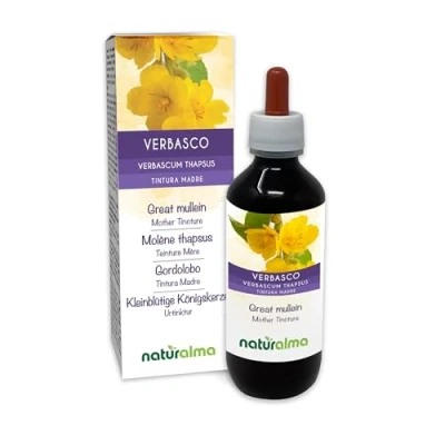Image de Molène thapsus ou bouillon blanc (Verbascum thapsus) fleurs et feuilles Teinture Mère sans alcool Naturalma Extrait liquide gouttes 200 ml Complément alimentaire Végétalien végan