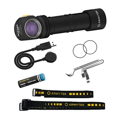 Image de Armytek Wizard C2 WUV White &amp; Ultraviolet LED Lampe frontale avec support magnétique à batterie 1100 lm 3 h 65 g
