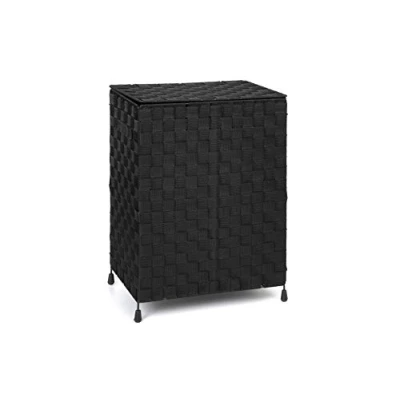 Image de ARPAN Panier à Linge avec Couvercle et poignée d&#039;insertion pour Un Transport Facile Boîte de Rangement Pratique vêtements, Jouets (Noir)