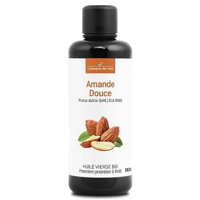 Image de Amande Douce Huile Végétale Vierge BIO Flacon en verre Première pression à froid 100mL