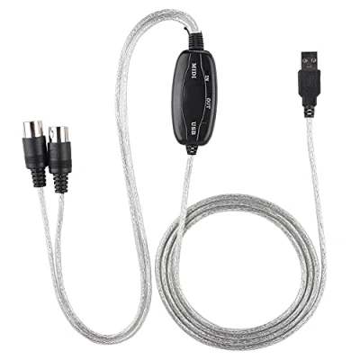Image de Lazmin câble MIDI, Convertisseur de MIDI vers USB Cordon Adaptateur d&#039;interface Clavier Ligne d&#039;édition Musique