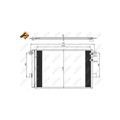 Image de NRF EASY FIT 350041 Condenseur De Clim avec déshydrateur, bague d&#039;étanchéité 15,3 13,7 Aluminium 625