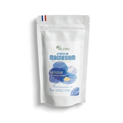 Image de Citrate de magnésium Lutte contre la fatigue, l&#039;anxiété, le stress Contribue à une fonction musculaire normale Aide avoir un métabolisme énergétique normal Poudre 80g Valebio