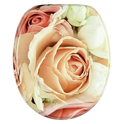 Image de Abattant WC Finition de haute qualité Charnières robustes Fixation facile Rose