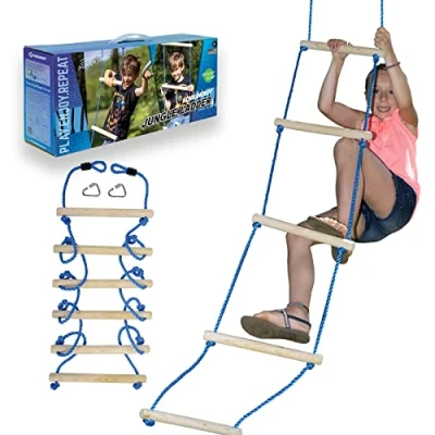 Image de Schildkröt Ladder, Accessoire Jungle Line, Échelle de Corde Robuste 2,5 mètres Long, 6 Échelons en Bois Haute Qualité, 970713