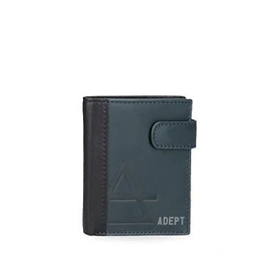 Image de Adept Jim Portefeuille Vertical avec Fermeture clic Bleu 8,5 x 10,5 1 cm Cuir, Bleu, à
