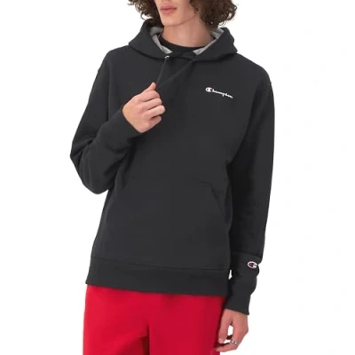 Image de Champion Powerblend Pull à Capuche, Noir Left Chest Script, M Homme