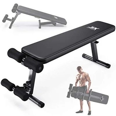 Image de JX FITNESS Banc de Musculation Pliable Poids Gymnastique à Domicile &amp; AB Abdominaux incliné Plat d&#039;exercice Déclin Entraînement (Noir)