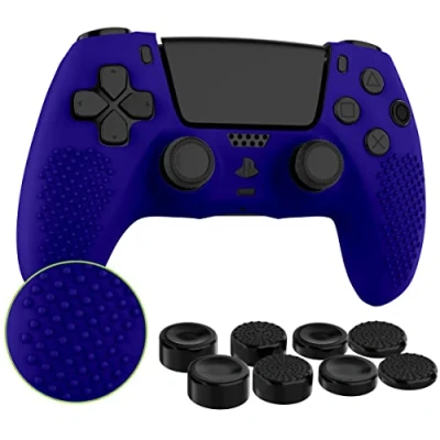 Image de MyGadget Housse Silicone Compatible avec Manette PS5 INCL. 8 Capuchons pour Joysticks (Petits Grands) Coque Playstation 5 Dualsense Wireless en Violet