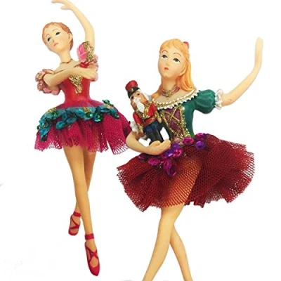 Image de Gisela Graham Lot de 2 Casse Noix Clara Ballerine Décoration d&#039;arbre Noël Neuf