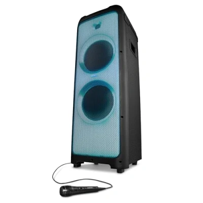 Image de MEDION X61200 Enceinte Bluetooth puissante (avec Microphone, karaoké Partybox, Fonction DJ, Panneau Frontal LED, Light Show, 2X 80 Watts RMS, USB, AUX, RCA)