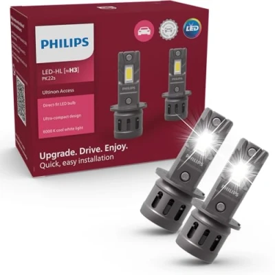 Image de Philips Ultinon Access LED ampoule de phare automobile (H3), ultra compact direct fit, +80%, 6.000K, set 2