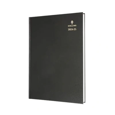 Image de Collins Agenda semainier de bureau standard, format A4, année académique 2024 25 (rendez vous), papier FSC Noir Journal hebdomadaire pour étudiants, enseignants 40M.992425 Juillet à
