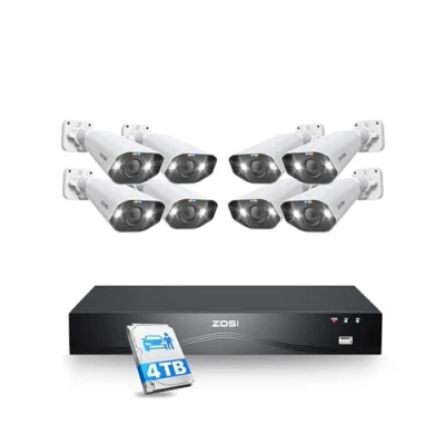 Image de ZOSI 32CH 4K NVR PoE Caméra Surveillance Extérieure 8MP avec 4TB HDD, Détection de Personne Véhicule, Projecteurs, Audio Bidirectionnelle, Vision Nocturne Couleur, C182