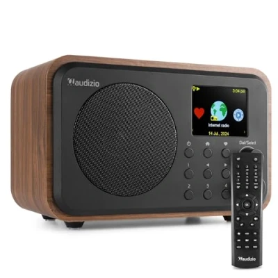 Image de Audizio Vicenza Radio Internet WiFi Bluetooth sur Batterie Bois Foncé, Dab/FM, 32000 Stations Internet, Autonomie 10H, Idéale pour Écouter Toutes Vos Radios Préférées du Monde Entier