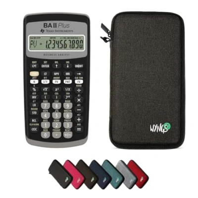 Image de CALCUSO Ensemble de Base Gris foncé avec Calculatrice TI BA II Plus