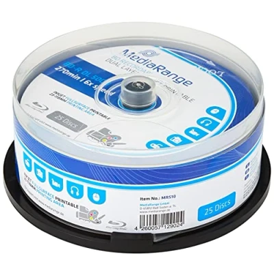 Image de MediaRange Disques Blu Ray MR510 disque vierge BD R DL 50 Go 25 pièce(s)