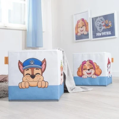 Image de roba Boîte de Rangement Pat&#039; Patrouille pour Enfants Pliable Étagères 27 x cm à Jouets avec Chase, Marcus, Stella &amp; Ruben Facile Nettoyer