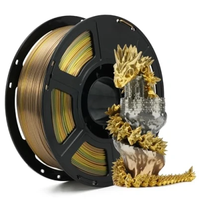 Image de FLASHFORGE Filament PLA pour imprimante 3D en soie brillante Dégradé rapide de couleur Changement Multicolore 1,75 mm Bobine 1 kg Structure et ultra brillant