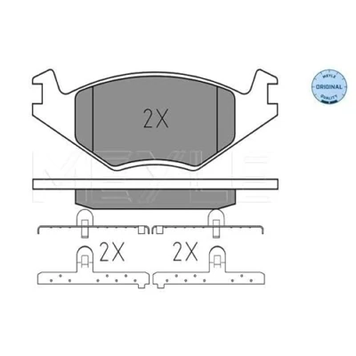 Image de MEYLE 025 208 8719 Jeu de plaquettes frein ORIGINAL Quality Essieu avant contact signal d&#039;usure exclu avec tôle anti bruit