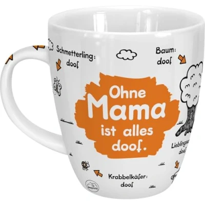 Image de Sheepworld 45139 Mug en porcelaine Motif No Print ist alles doof Rose 9,5 x 11 cm