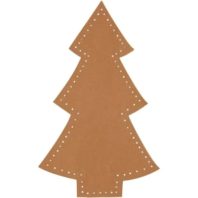 Image de Creotime sapin de Noël décoratif 18 x 11 cm latex brun 4 pièces