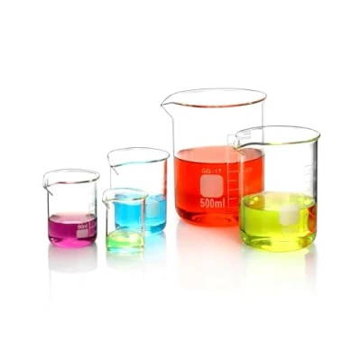 Image de QWORK® Bécher Gradué 25ml 50ml 100ml 250ml 500ml en Verre Borosilicate, Lot de 5 Doseur pour Laboratoire et Cuisine