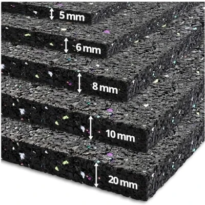 Image de etm Dalle anti vibrations recyclée, Fabriqué En Allemagne Découpable Machine à Laver Tapis Antibruit Insonorisant, Isolant, Caoutchouc Recyclé Épaisseur : 10 mm 60 x