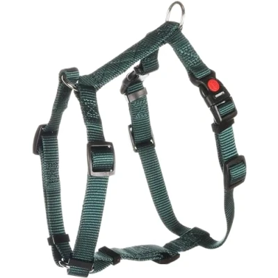 Image de Flamingo Harnais pour Chien H Ziggi Vert foncé XS 25 à 40cm 10mm Réglable en continu avec Anneau Attacher Une Laisse Boucle clic et Bouton de sécurité