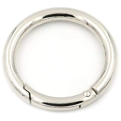 Image de 2 pièces d’anneaux de porte clés avec déclenchement à ressort , noir, 38 mm