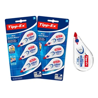 Image de Tipp Ex Correction Mini Pocket Mouse Rubans Correcteurs Très Résistant 6 m x 5 mm, Lot de 2 Blisters 3