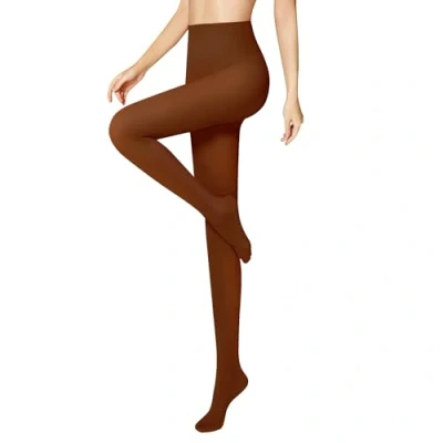 Image de Libella collant femme 50 DEN semi opaque indéchirable ceinture confort sans pression fin matière douce marron 27227 foncé L