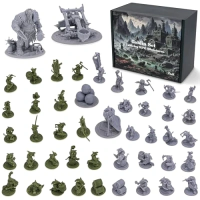 Image de Path Gaming Fantasy Gobelins Ensemble pour figurines DND RPG Miniatures 28 mm D&amp;D Donjons et Dragons en vrac non peintes Monstre de table