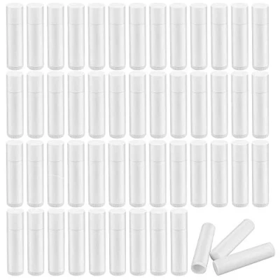 Image de ProLeo Lot de 50 récipients vides Pour rouge à lèvres baumes faits maison Rechargeable avec capuchon (blanc, 5 ml)