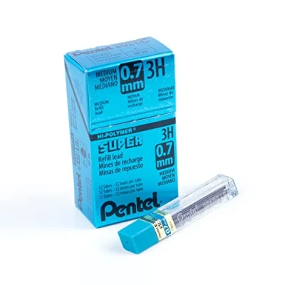 Image de Pentel 50 3HX set de 12 étuis mines 0.7 mm 3H pour porte