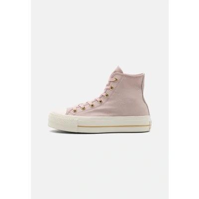 Image de Converse Chuck Taylor ALL STAR LIFT Platform Tailored Lines Baskets montantes, Femme, Taille: 41, Flush stone/egret/gold Cuir et textile