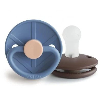 Image de FRIGG Little Viking Sucette en silicone Lot de 2 sucettes Tétine Fabriqué au Danemark Sans BPA Cerise Symétrique (Ocean View/Cocoa, Taille 1 (0 6 Mois))