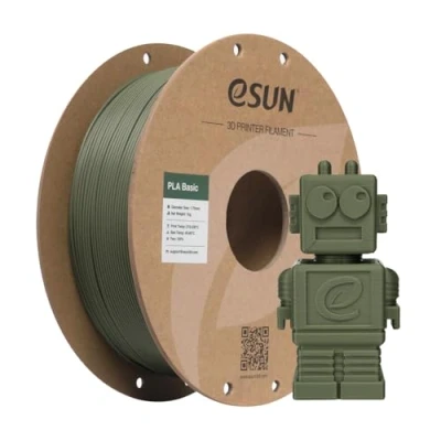 Image de eSUN Filament PLA 1,75 mm, Basic pour imprimante 3D, précision dimensionnelle +/ 0,03 bobine de 1 kg (2,2 LBS) Super Speedy vert olive