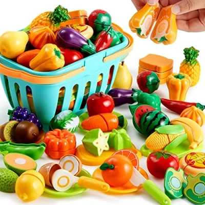 Image de JOYIN Lot de 68 Jouets Alimentaires à découper pour la Cuisine des Tout Petits, Faux Aliments Cuisine, Comprend Fruits et légumes en Plastique, Cadeaux Petits