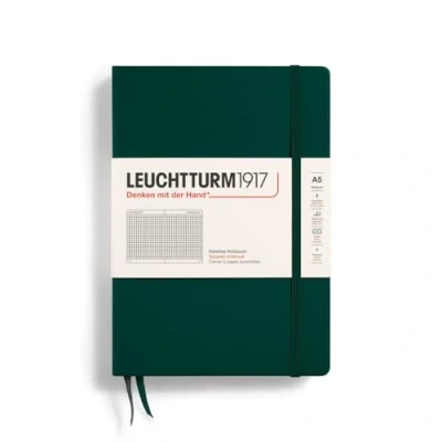 Image de LEUCHTTURM1917 367257 Carnet de notes Medium (A5), Couverture rigide, 251 pages numérotées, Forest Green, Quadrillé