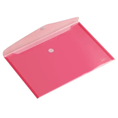 Image de Europel Lot de 10 Enveloppes Porte document, Taille A4, Pochette document avec fermeture auto agrippante, Rouge transparent, Pour la maison, bureaux, école, Support Format paysage